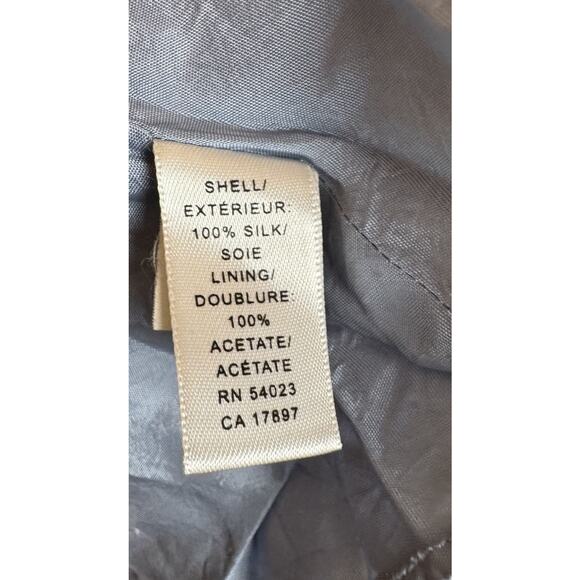 Banana Republic Blue Striped Midi Skirt Size 8 100% Silk - Picture 6 of 6